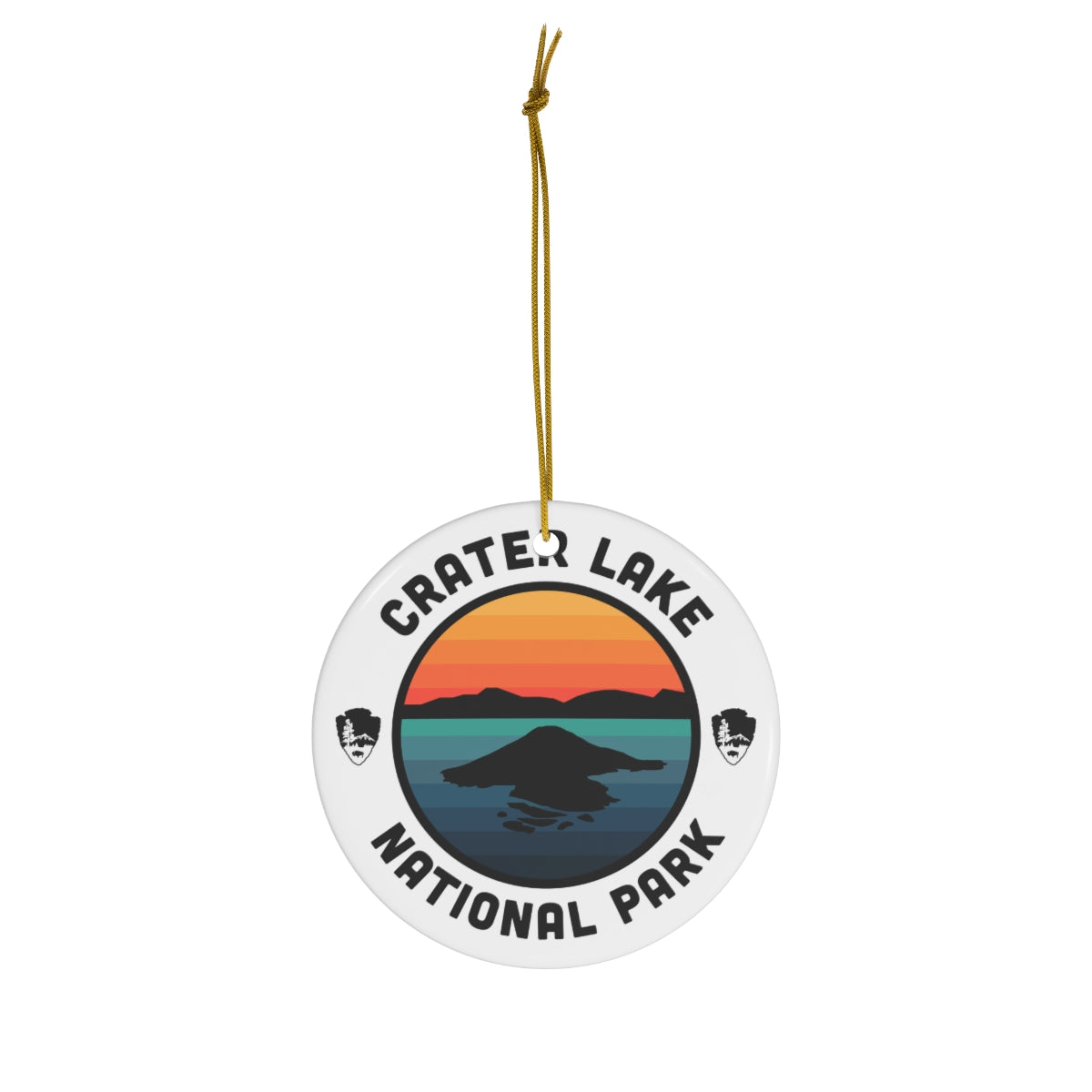 Crater Lake National Park Ornament - Round Emblem Design