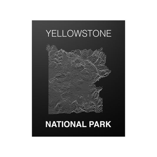 Yellowstone National Park Poster - Unknown Pleasures Lines National Parks Partnership