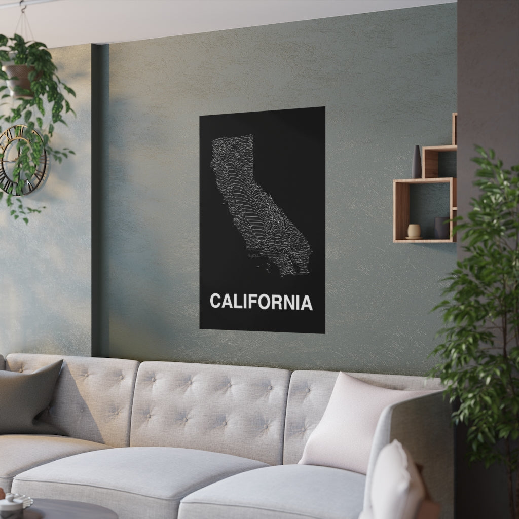 California Poster - Unknown Pleasures Lines National Parks Partnership