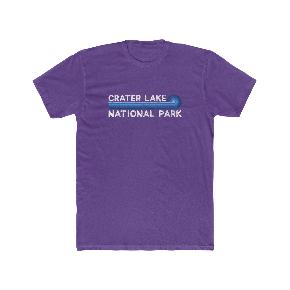 Crater Lake National Park T-Shirt - Blue Vintage Stretched Sunrise