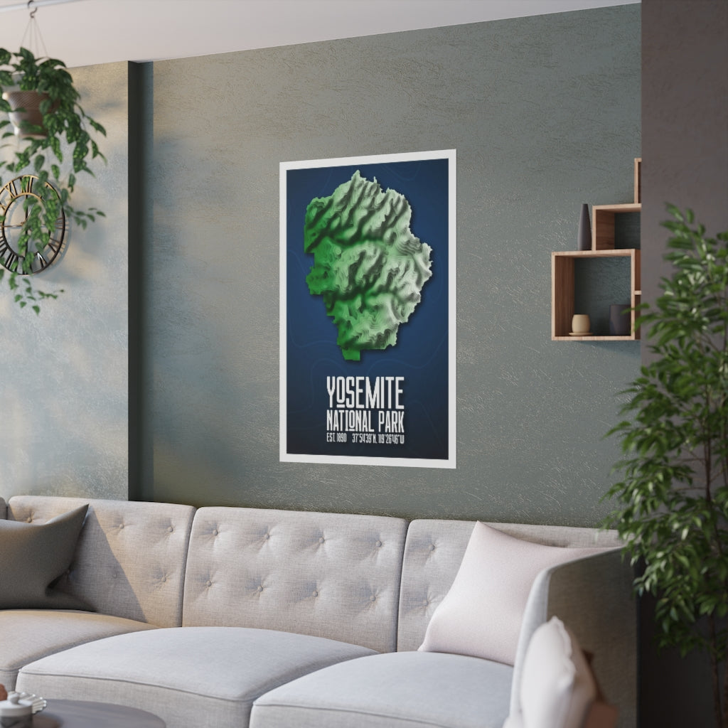 Yosemite National Park Poster - Contours National Parks Partnership