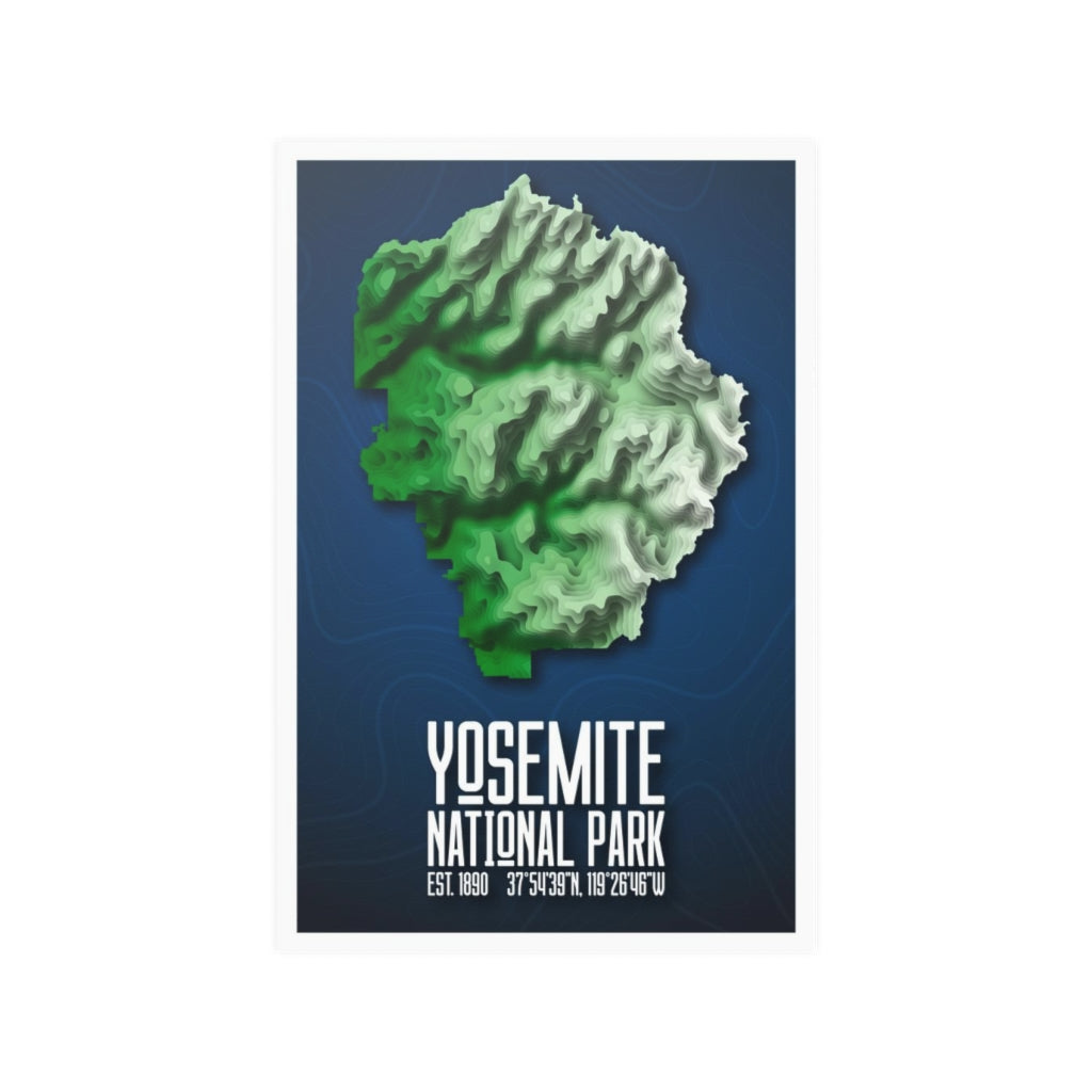 Yosemite National Park Poster - Contours National Parks Partnership