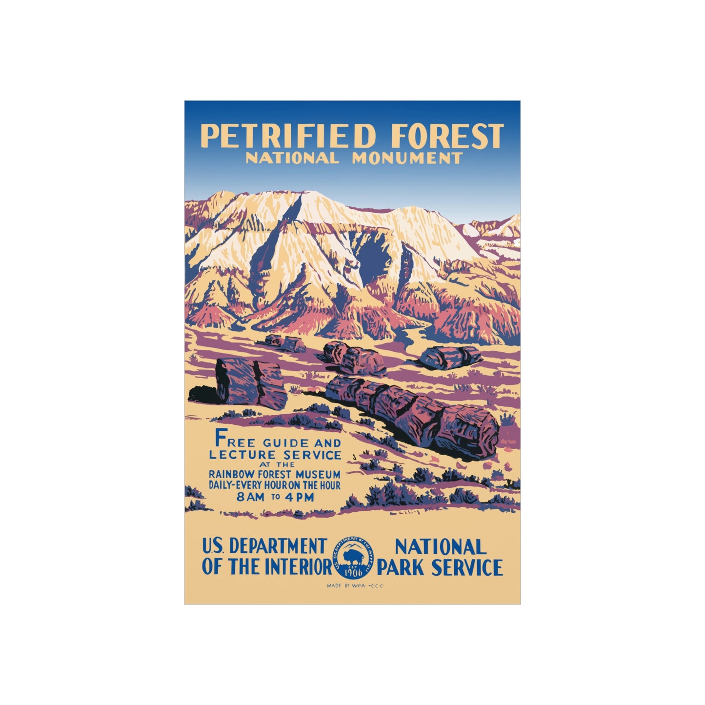 Petrified Forest National Park Poster - Vintage WPA Design