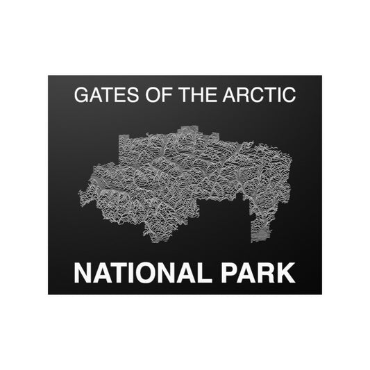 Gates of the Arctic National Park Poster - Unknown Pleasures Lines National Parks Partnership