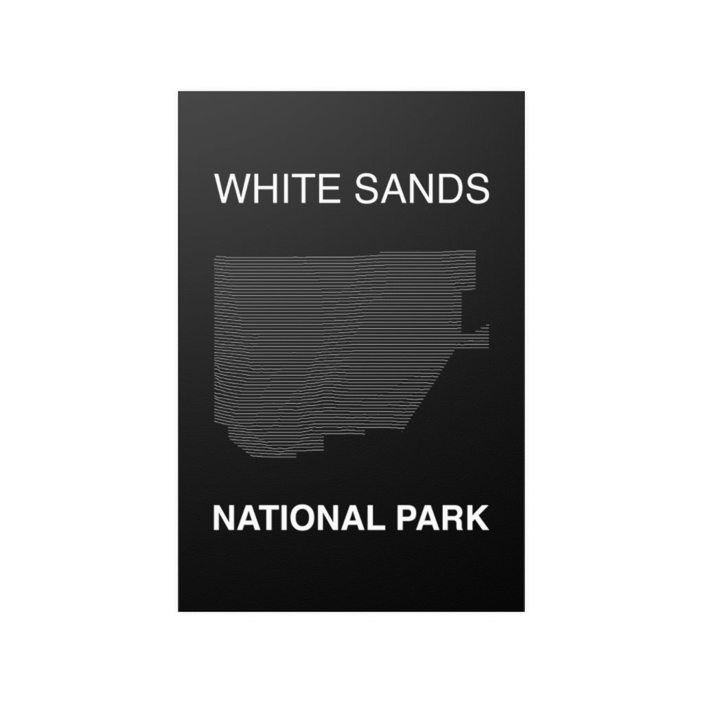 White Sands National Park Poster - Unknown Pleasures Lines National Parks Partnership