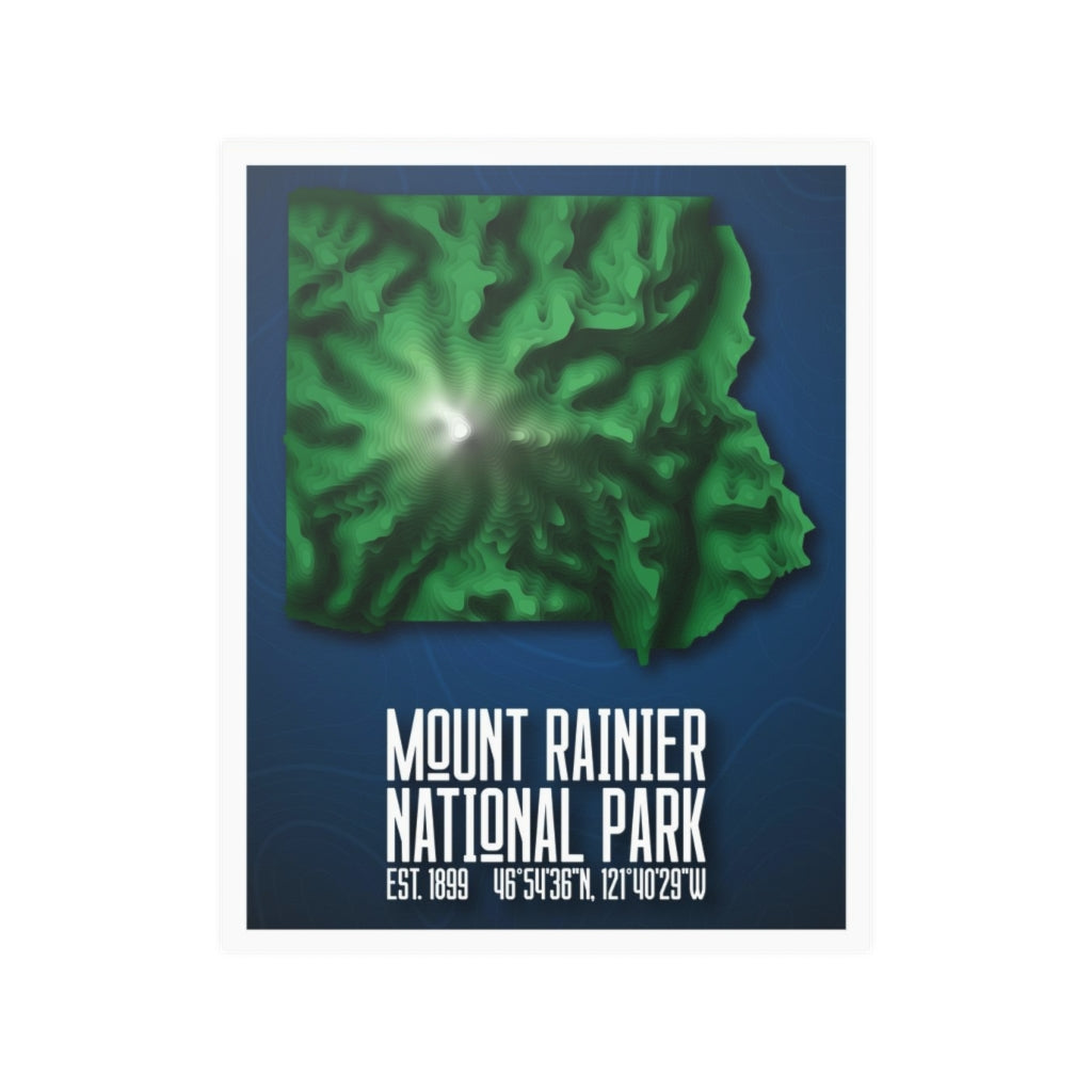 Mount Rainier National Park Poster - Contours National Parks Partnership