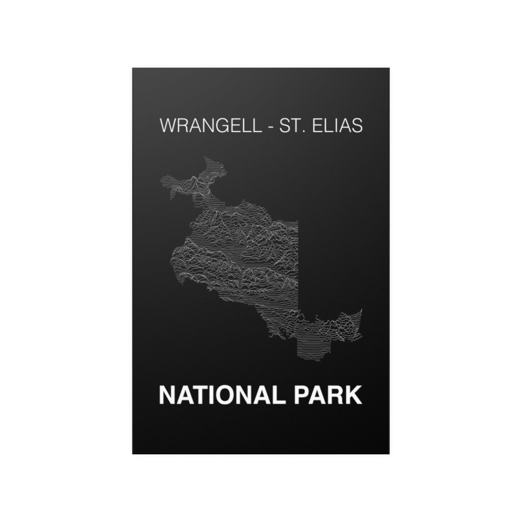 Wrangell St. Elias National Park Poster - Unknown Pleasures Lines National Parks Partnership
