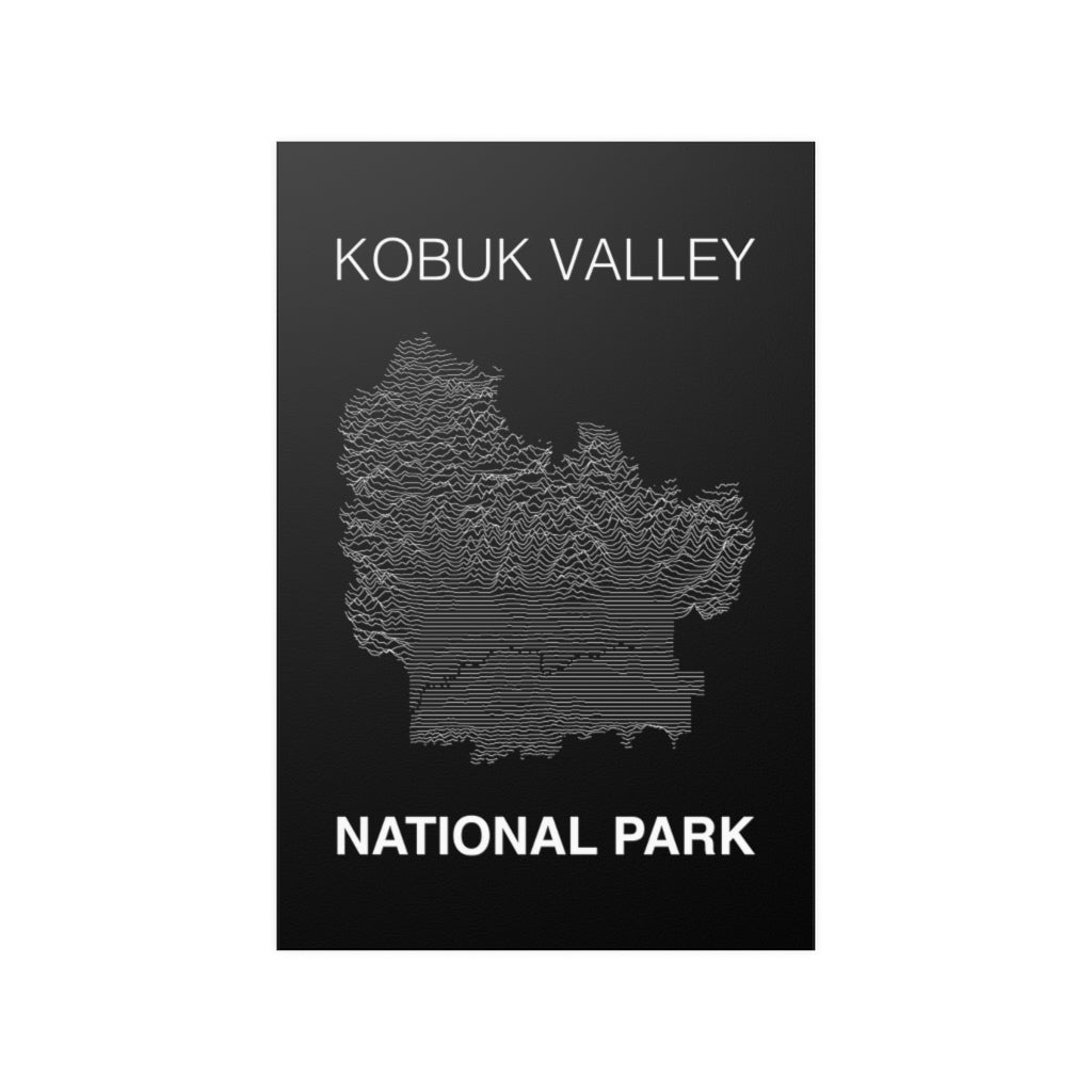 Kobuk Valley National Park Poster - Unknown Pleasures Lines National Parks Partnership