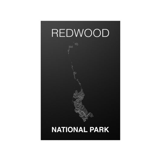 Redwood National Park Poster - Unknown Pleasures Lines National Parks Partnership