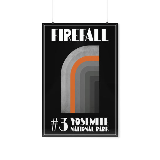 Yosemite National Park Poster - Art Deco Firefall