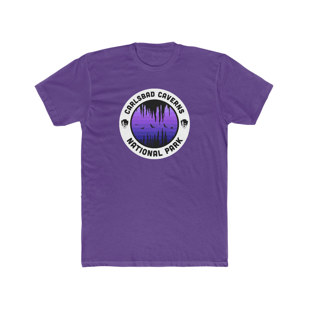 Carlsbad Caverns National Park - Round Badge Design Purple