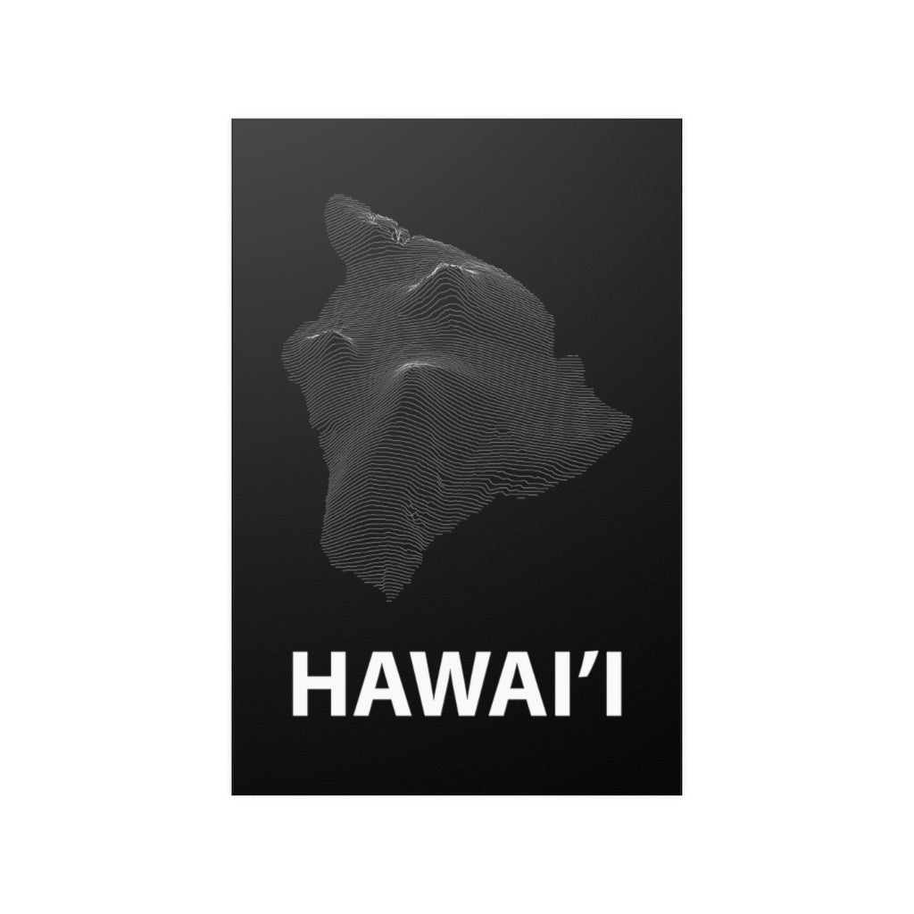 Hawaii Big Island Poster - Unknown Pleasures Lines National Parks Partnership