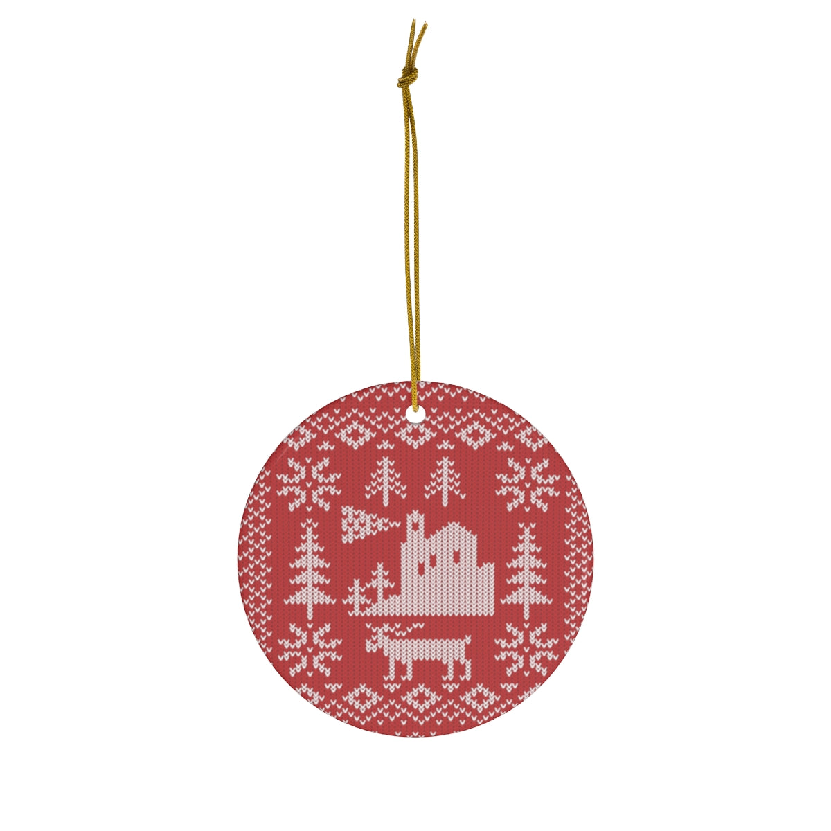 Acadia National Park Ornament - Lighthouse Fair Isle Pattern