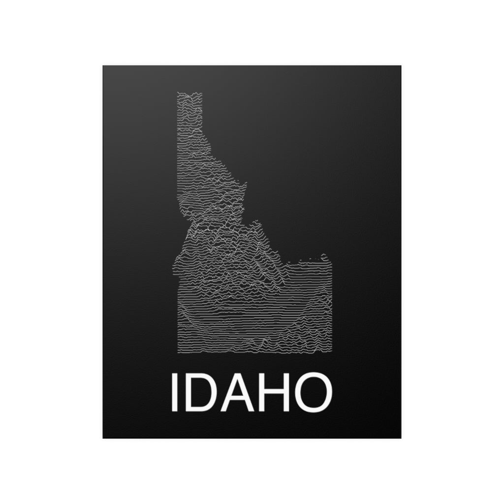 Idaho Poster - Unknown Pleasures Lines National Parks Partnership