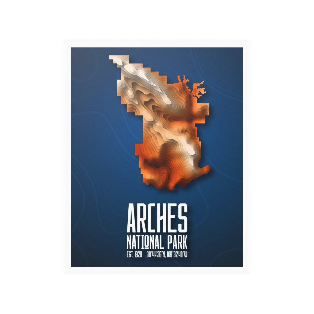Arches National Park Poster - Contours National Parks Partnership