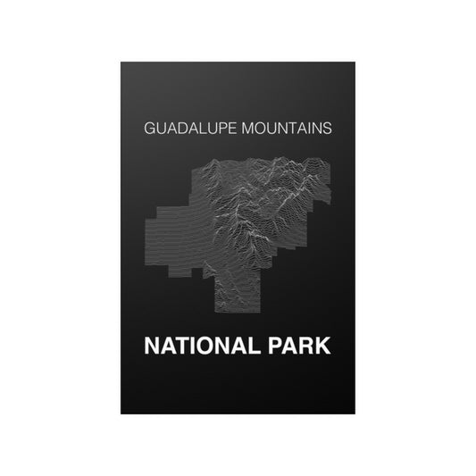 Guadalupe Mountains National Park Poster - Unknown Pleasures Lines National Parks Partnership