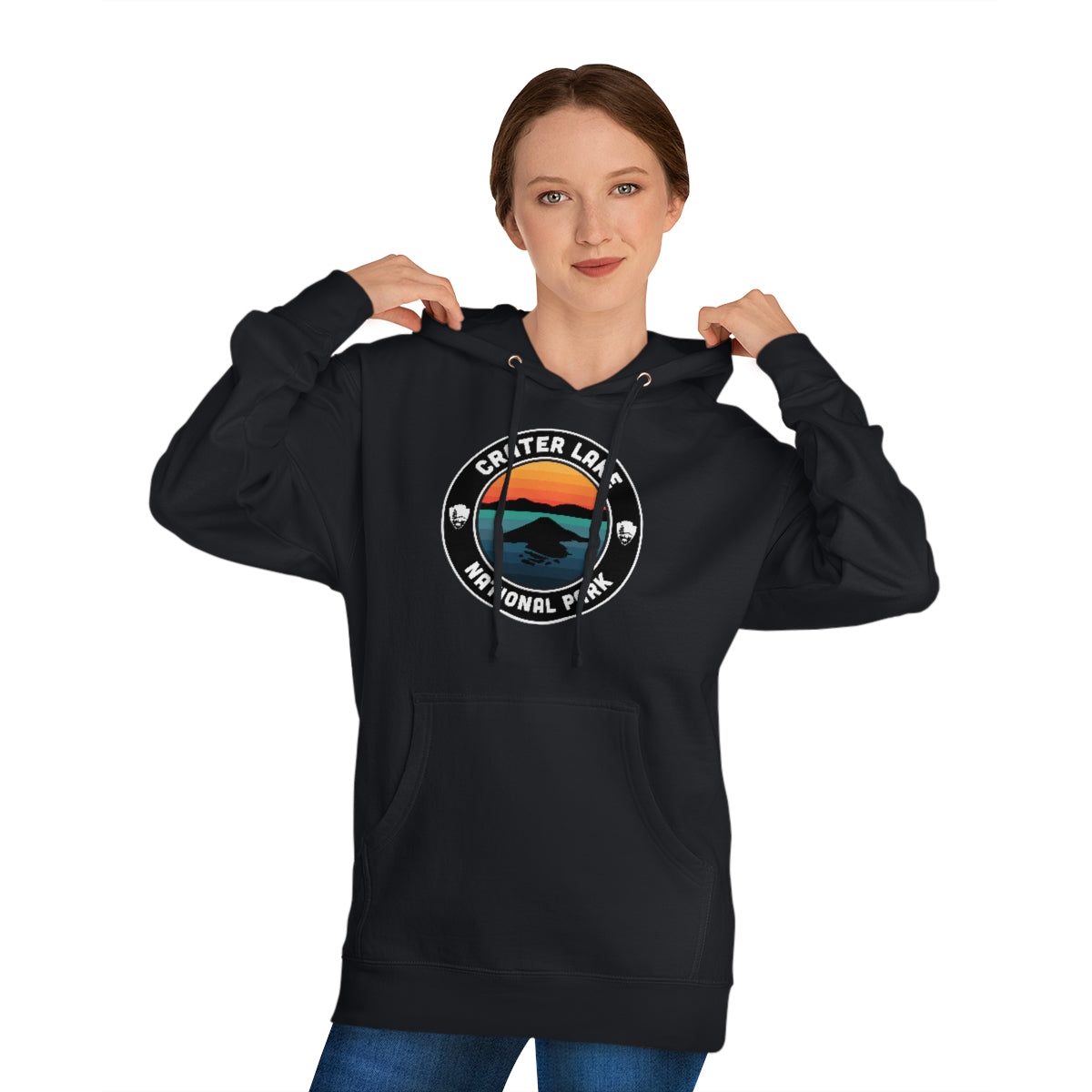 Crater Lake National Park Hoodie - Round Emblem Design