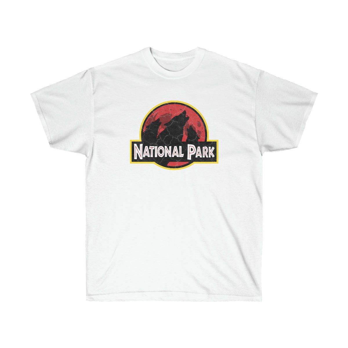 3 Wolf National Park T-Shirt - Parody Logo