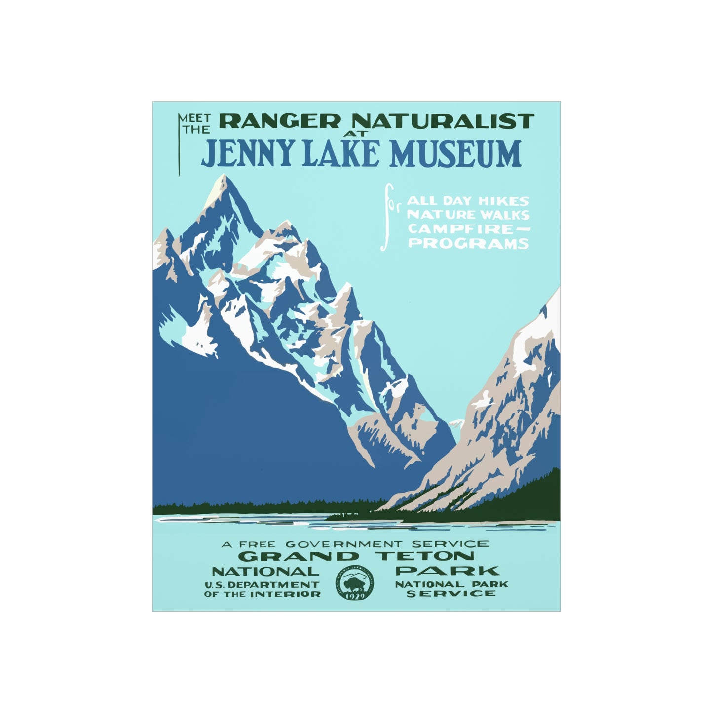 Grand Teton National Park Poster - Vintage WPA Design