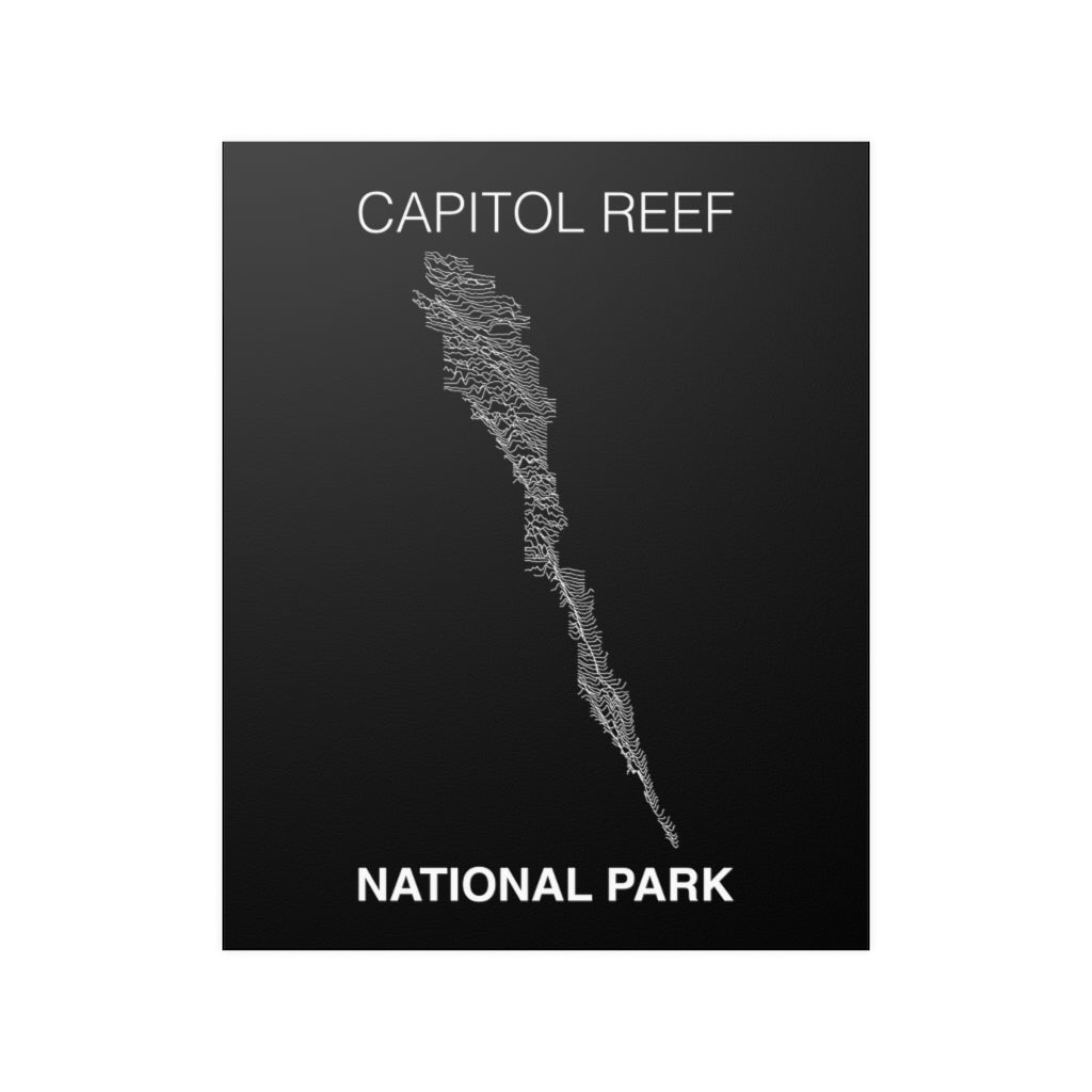 Capitol Reef National Park Poster - Unknown Pleasures Lines National Parks Partnership