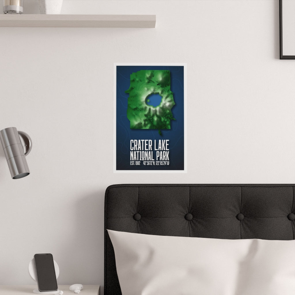 Crater Lake National Park Poster - Contours National Parks Partnership