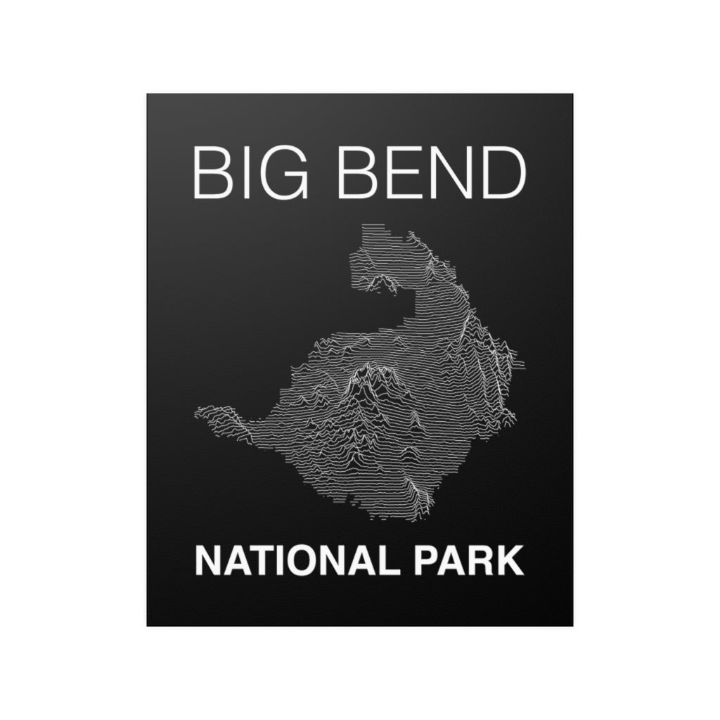 Big Bend National Park Poster - Unknown Pleasures Lines National Parks Partnership