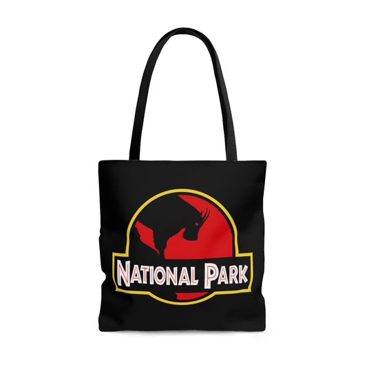 Glacier National Park Tote Bag - Mountain Goat Parody Logo