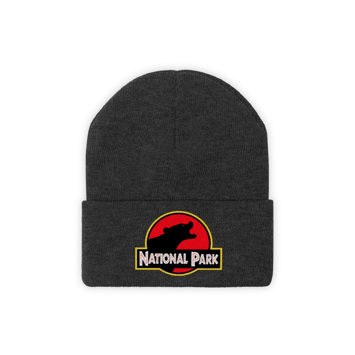 Bear National Park Hat - Knit Beanie Sewn Parody Logo