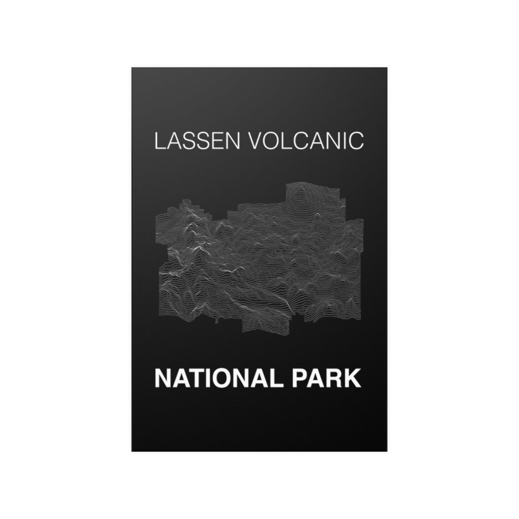 Lassen Volcanic National Park Poster - Unknown Pleasures Lines National Parks Partnership