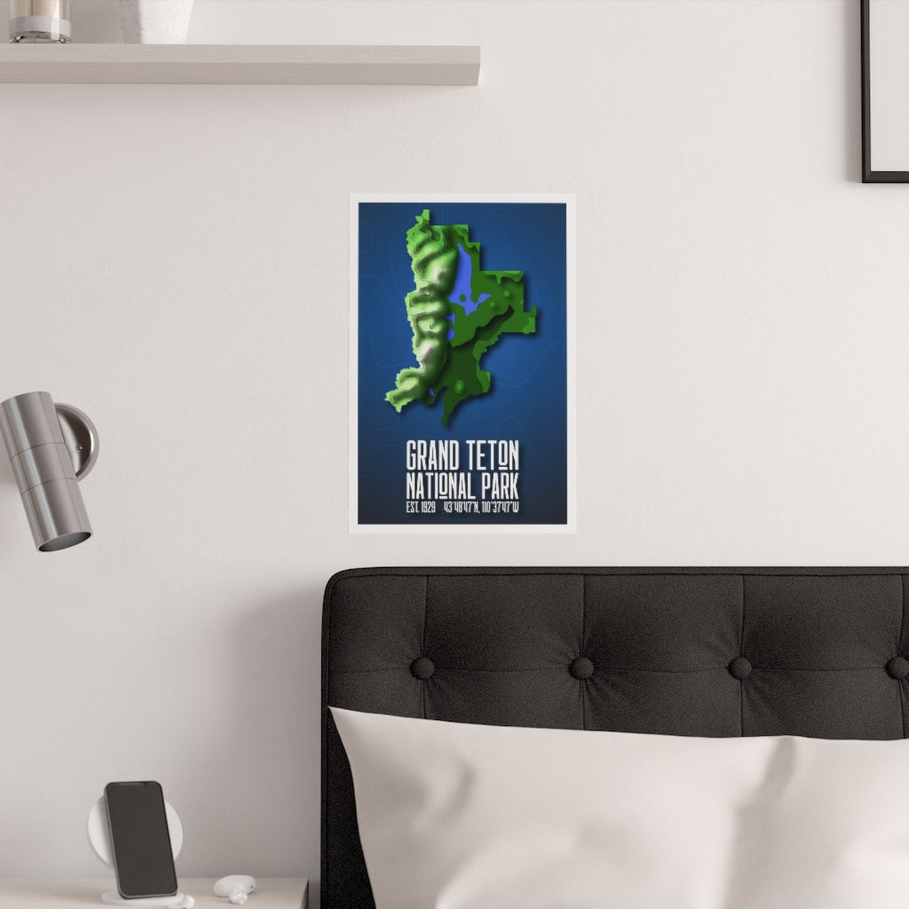Grand Teton National Park Poster - Contours National Parks Partnership