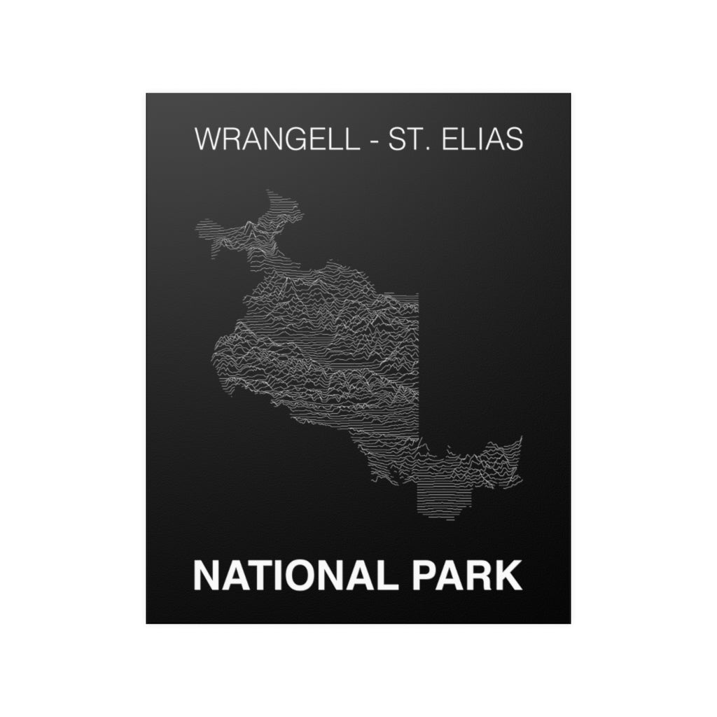 Wrangell St. Elias National Park Poster - Unknown Pleasures Lines National Parks Partnership