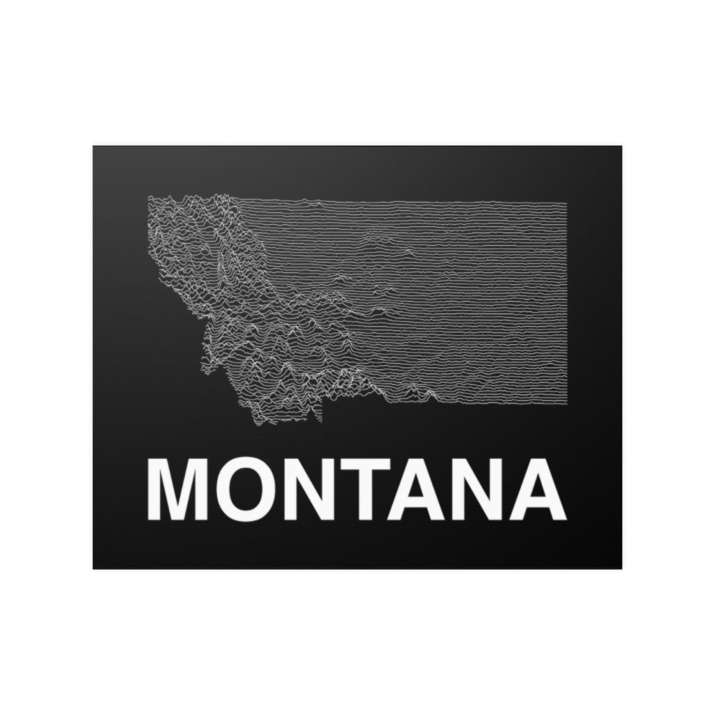 Montana Poster - Unknown Pleasures Lines National Parks Partnership