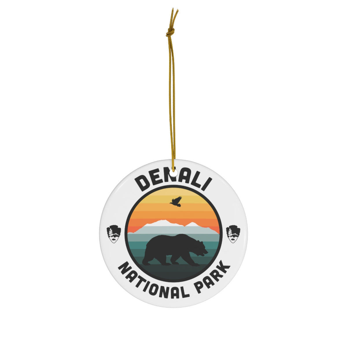 Denali National Park Ornament - Round Emblem Design