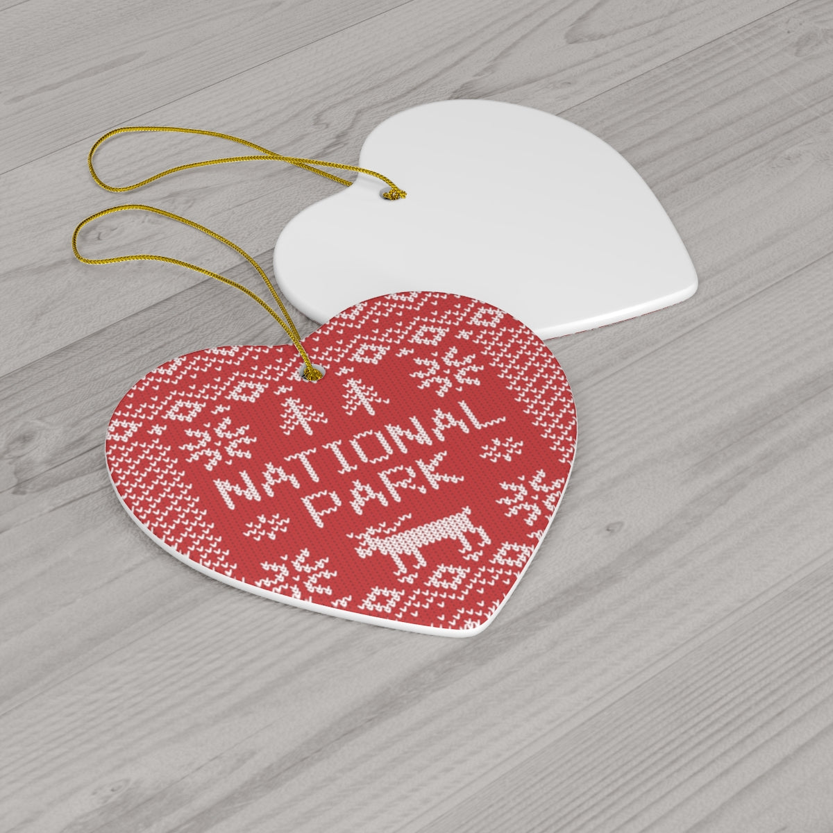 National Park Ornament - Red Fair Isle Pattern