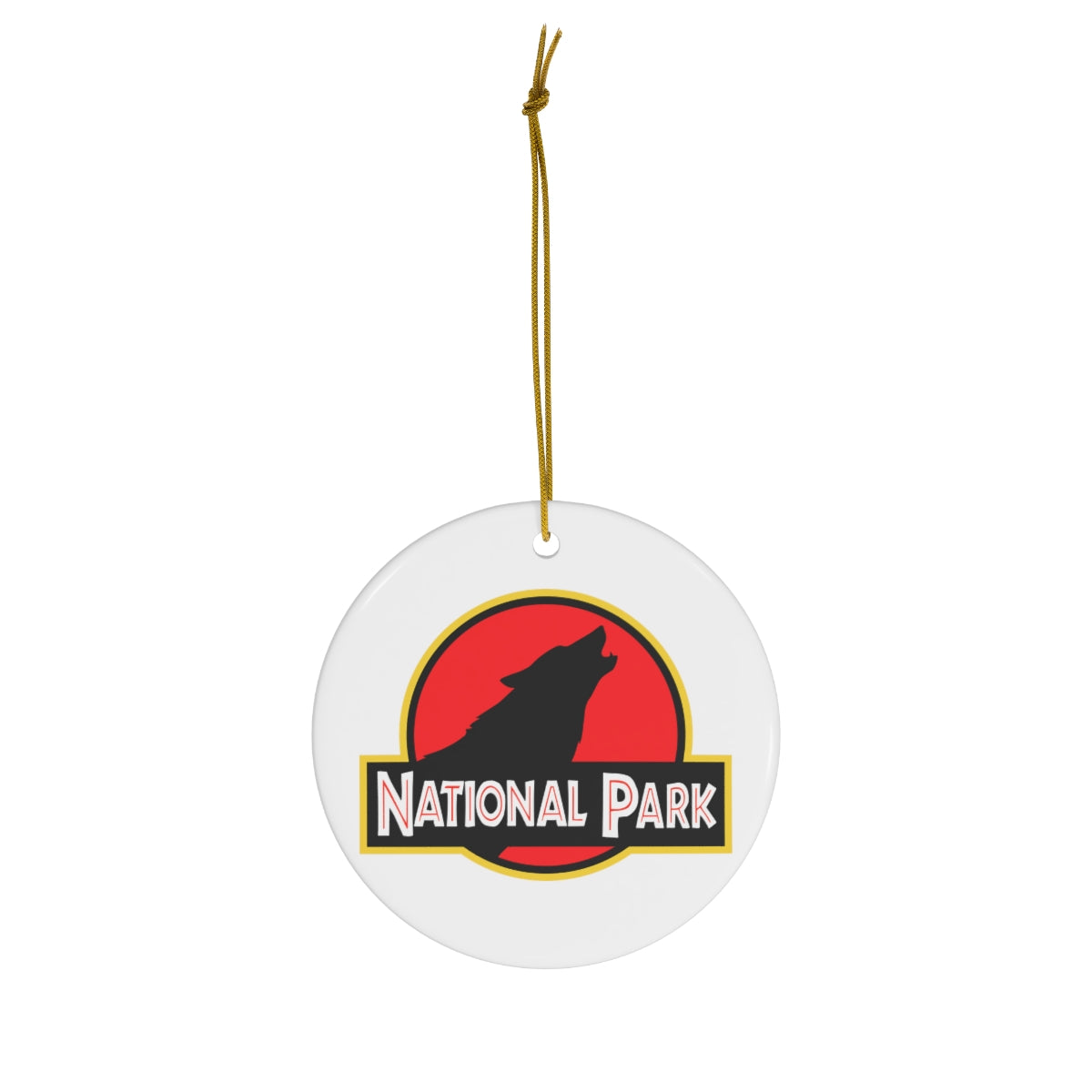 Wolf National Park Ornament - Parody Logo