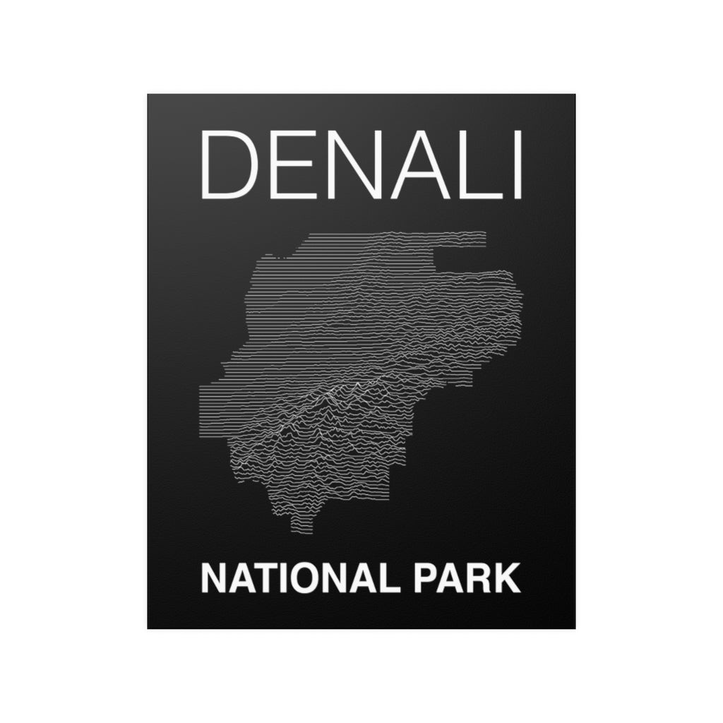Denali National Park Poster - Unknown Pleasures Lines National Parks Partnership