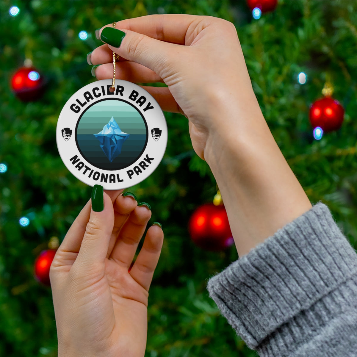 Glacier Bay National Park Ornament - Round Emblem Design