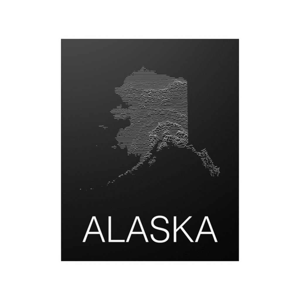 Alaska Poster - Unknown Pleasures Lines National Parks Partnership