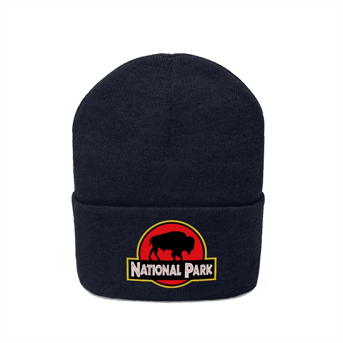 Bison National Park Hat - Knit Beanie Sewn Parody Logo