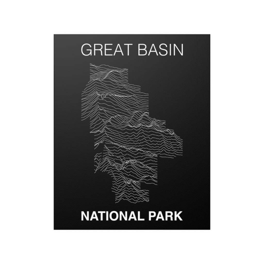 Great Basin National Park Poster - Unknown Pleasures Lines National Parks Partnership