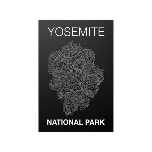Yosemite National Park Poster - Unknown Pleasures Lines National Parks Partnership