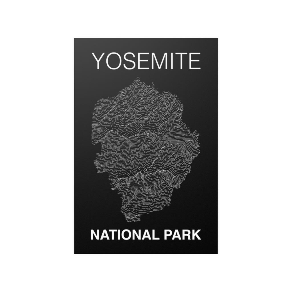Yosemite National Park Poster - Unknown Pleasures Lines National Parks Partnership