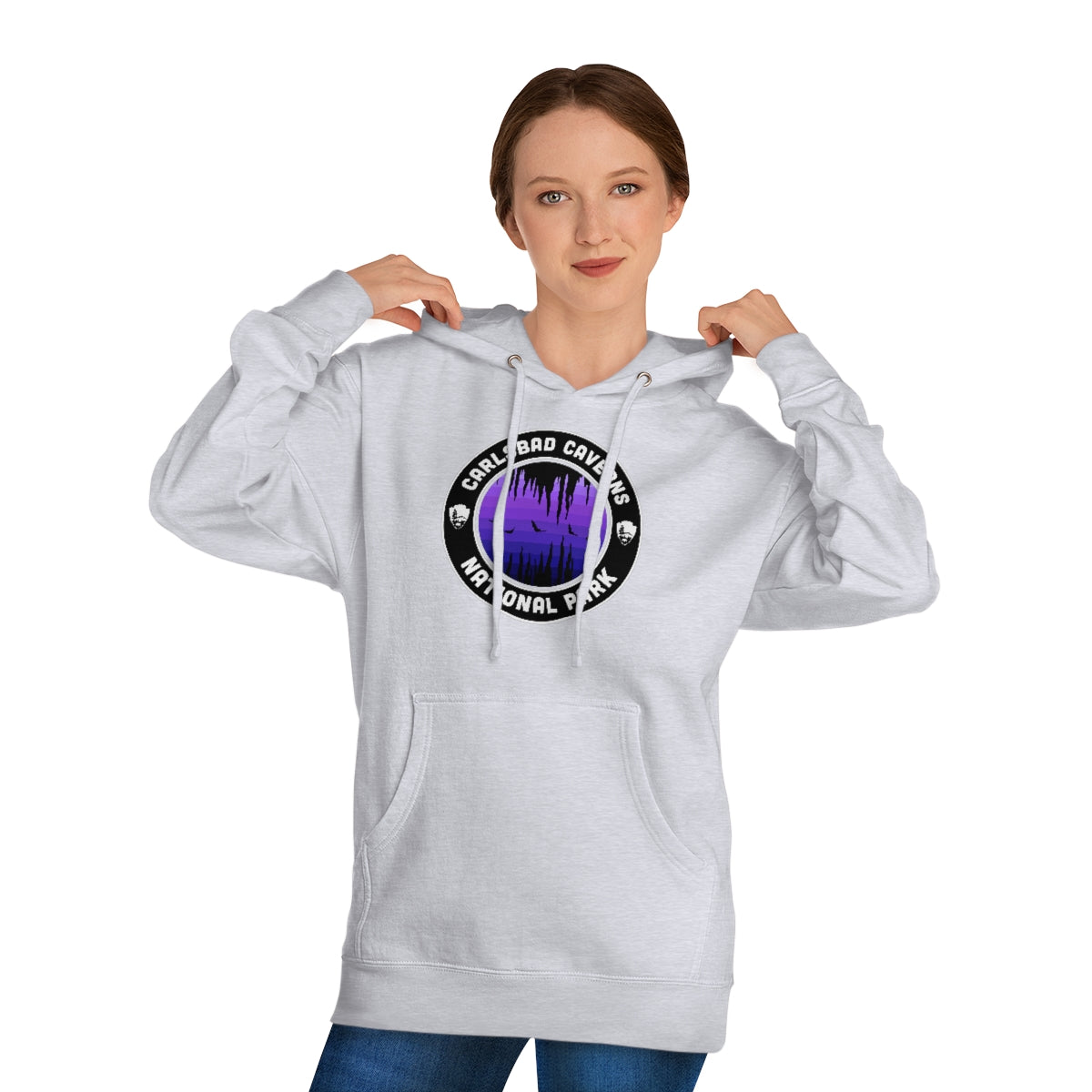 Carlsbad Caverns National Park Hoodie - Purple Round Emblem Design