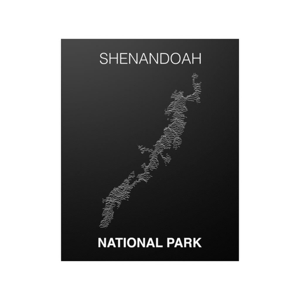 Shenandoah National Park Poster - Unknown Pleasures Lines National Parks Partnership