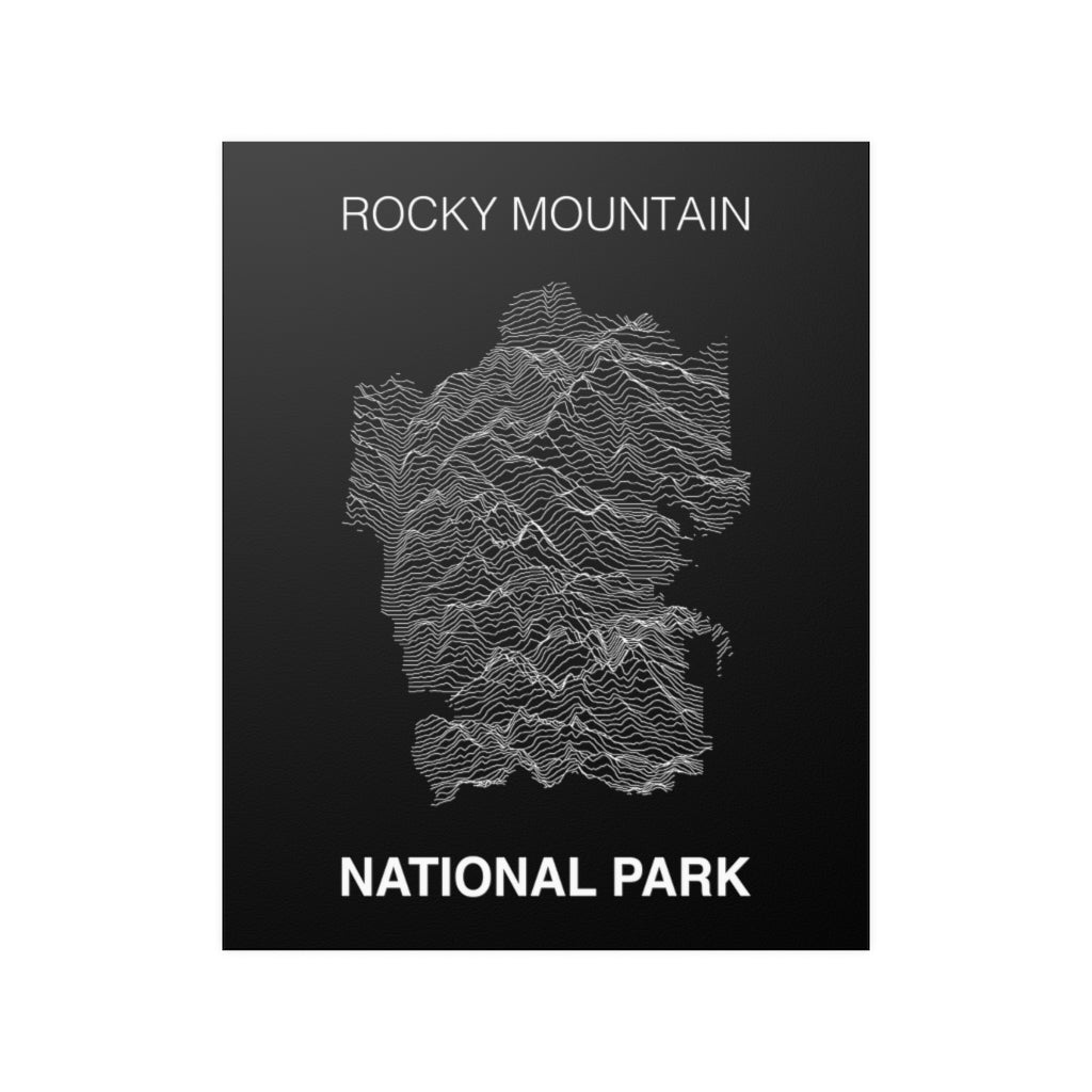 Rocky Mountain National Park Poster - Unknown Pleasures Lines National Parks Partnership