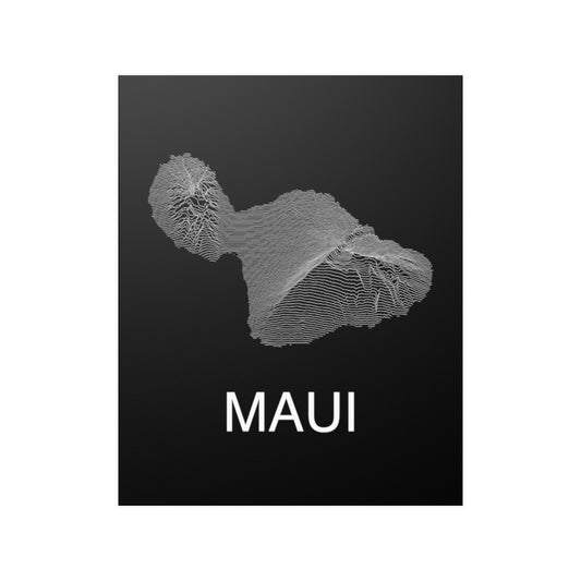 Maui Poster - Unknown Pleasures Lines National Parks Partnership