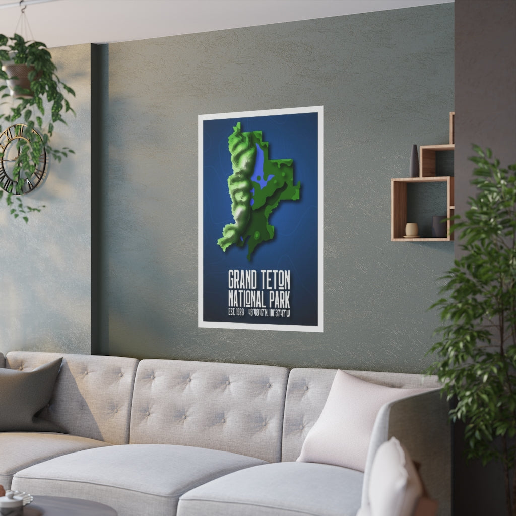 Grand Teton National Park Poster - Contours National Parks Partnership
