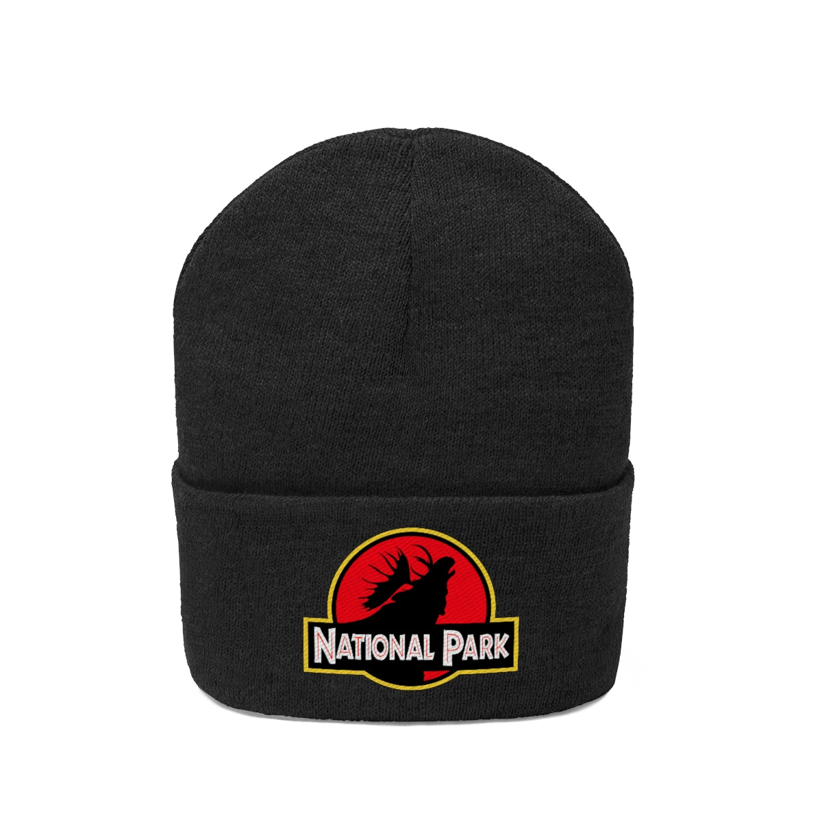 Moose National Park Hat - Knit Beanie Sewn Parody Logo
