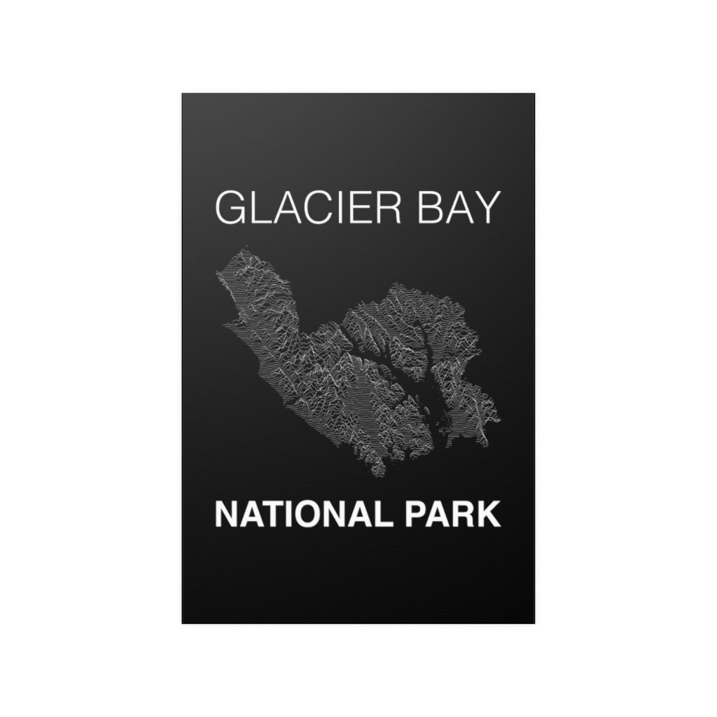 Glacier Bay National Park Poster - Unknown Pleasures Lines National Parks Partnership