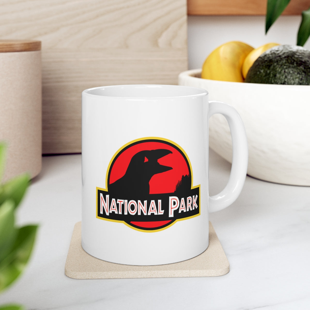 Acadia National Park Mug - Parody Puffin Logo National Parks Partnership